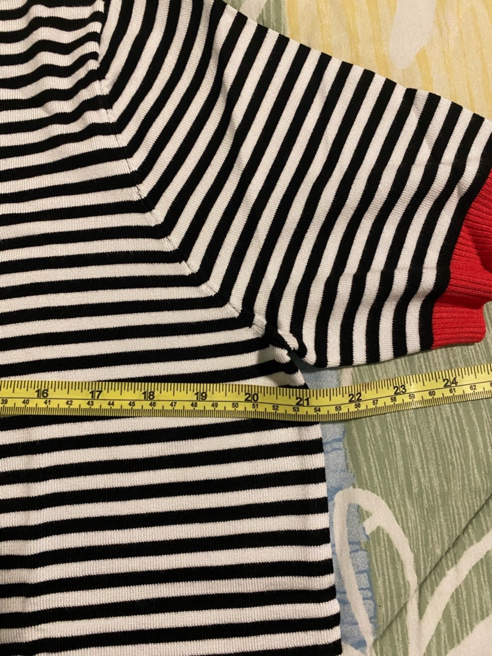 Nautical Striped Short Sleeve Top with Red Trim - Picture 8 of 9